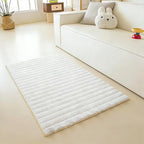 White Rabbit Striped Plush Rug 2'x3', Fluffy Shaggy Area Rug - Image 2