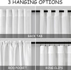 24 Inch White Curtains for Kitchen Windows Over Sink Linen Blend Modern Semi - Image 4