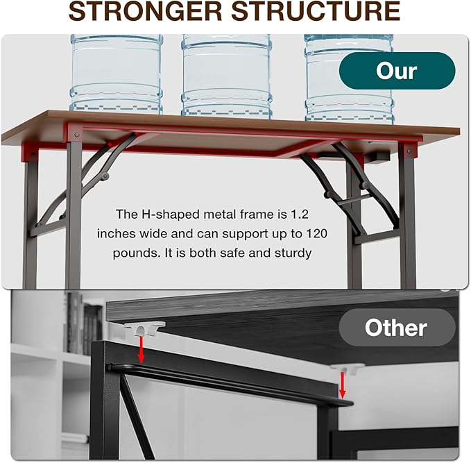 TEMI Small Computer Desk Folding Table - Image 6