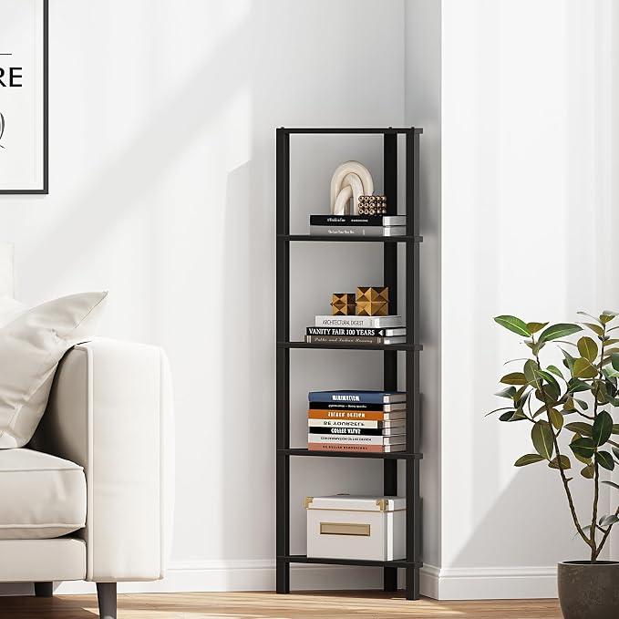 TUTOTAK Corner Shelf, 5-Tier Corner Bookshelf - Image 4