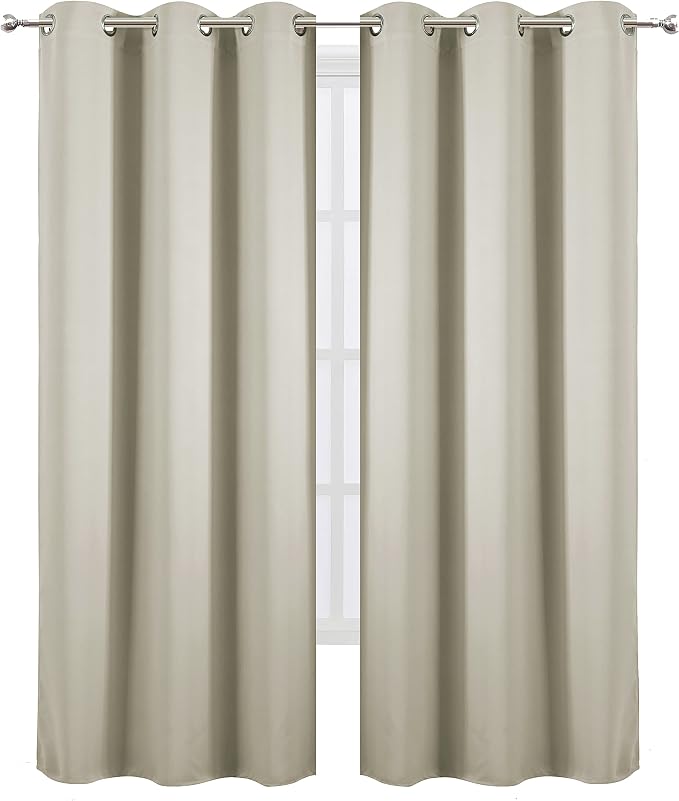 Light Beige Thermal Blackout Curtains/42 x 95 Inch/Set of 2 Panels Room - Image 2