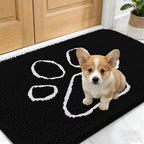 OLANLY Dog Door Mat for Muddy Paws 24x16, Paw Print Design Chenille Mud Mat | by OLANLY