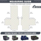 TAOCOCO 100% Waterproof Oversized Loveseat Recliner Cover, Non Slip Split - Image 5