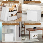 BelugaHelper Ottoman with Storage. Leather Foldable Ottomans with Thick Foam - Image 4