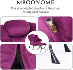 MBOOYOME Lazy Chair with Folding Ottoman, Modern Accent Armchair with Armrests - Image 4