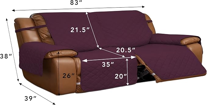 Easy-Going Oversized Loveseat Recliner Cover, Reversible Couch Cover - Image 3