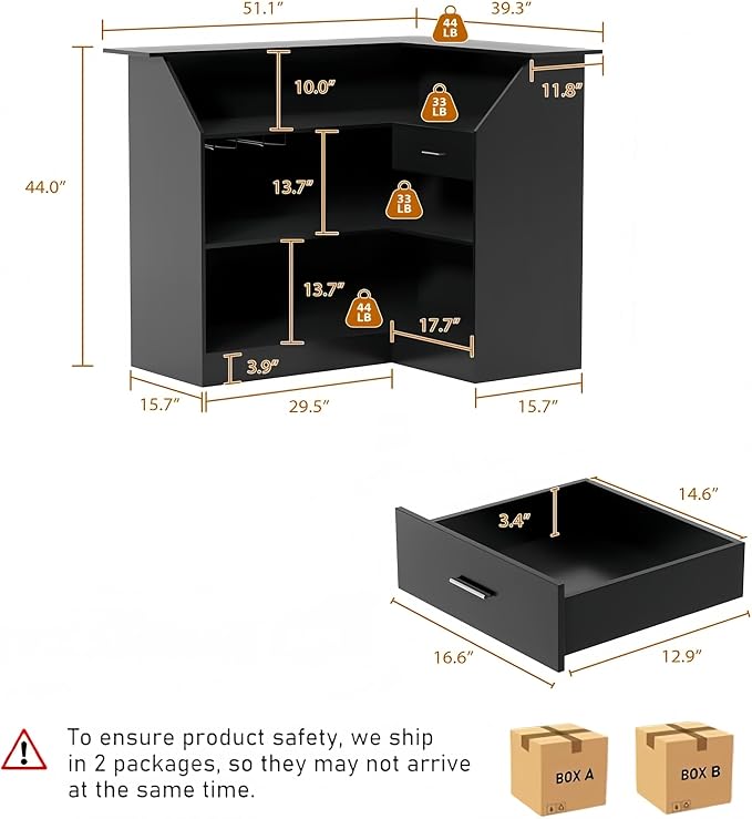 Godchoices L Shaped Home Bar Unit - Image 2