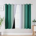 Green and Greyish White Blackout Curtains 52Wx54L 2 Panels | Ombre Curtains by ESTELARTEXTILER
