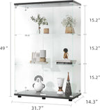 APRILSOUL Glass Display Cabinet 3-Shelf - Image 2