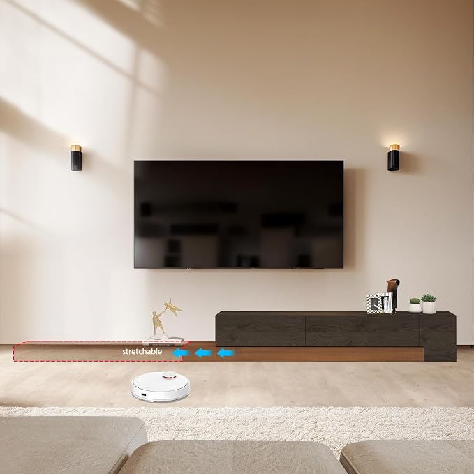 Retractable TV Stand, Solid Wood Minimalist TV Shelf, Mid-Century TV Console - Image 6