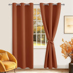 Fall Blackout Curtains for Bedroom, 42 x 84 Inches Long Burnt Ochre | Thermal - Image 8