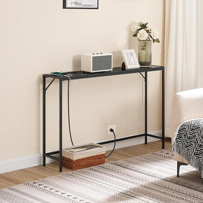 MAHANCRIS Console Table, Narrow Sofa Table, 43.3” Entrance Table - Image 4