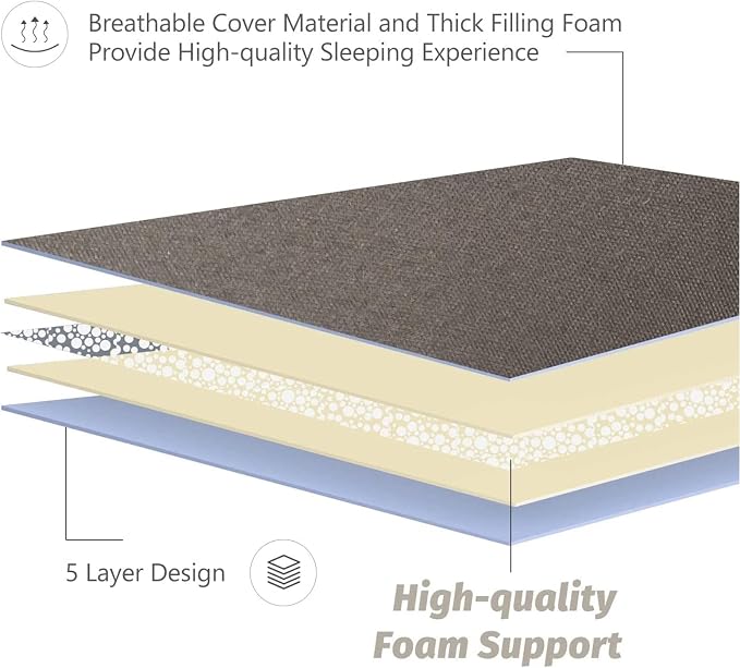 MAXYOYO Japanese Floor Mattress Futon Mattress, Charcoal Grey, Queen Size - Image 4
