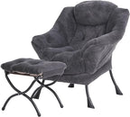 Tiita Lazy Chair with Ottoman, Modern Large Accent Lounge Chair, Leisure Sofa by TiitaHome