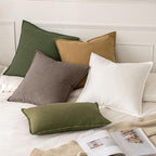 MIULEE Decorative Linen Pillow Covers 18x18 Inch Malt Ball | Boho Farmhouse​ - Image 5