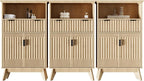 Fatmok Buffet Cabinet with Storage Set of 3, Wood Buffet Sideboard Console Table by Fatmok