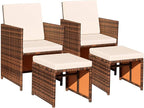 Devoko 4 Pieces Patio Wicker Furniture Set Outdoor Patio Chairs - Image 2