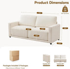 77.4" Modular Sectional Loveseat Sofa, Cloud Deep Seat Couch, Love Seat Sofas - Image 2
