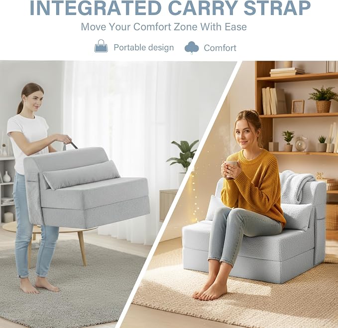 Tiita Convertible Folding Sofa Bed Single Size - Image 7