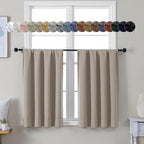 Simplebrand Ava Stone Short 36 Inches Blackout Curtain 2 Panels Set, Half by Simplebrand