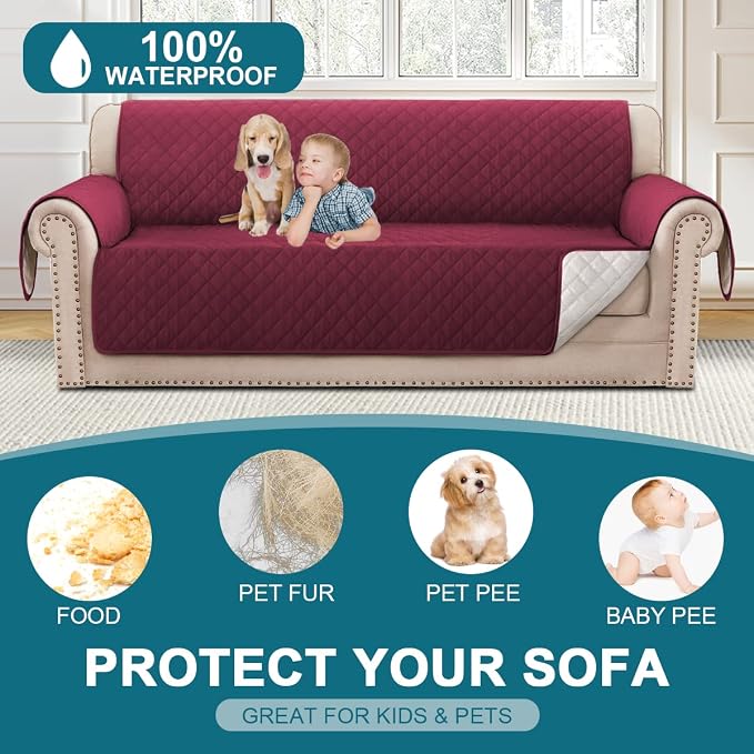 Turquoize 100% Waterproof Couch Cover Sofa Covers Washable Couch Covers - Image 2