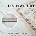 7x7 Living Room Area Rug: Washable Oriental Printed Soft Round Rug - Image 7