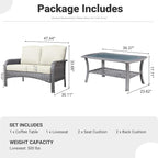 ovios 2-Piece Patio Furniture Set, Outdoor Wicker Sofa - Image 9