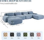 Boneless Sectional Couch, No Assembly Required, 152.7” U Shaped Modular Cloud - Image 3
