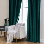 MIULEE Velvet Blackout Curtains 52x84 inches 2 Panels Emerald Green | Luxury - Image 7