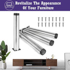 16 Inch Metal Furniture Legs Stainless Steel Adjustable Legs Silver Metal Legs - Image 2