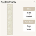 Soalmost Runner Rug 2x12 Washable Hallway Kitchen Runners Beige/Brown | - Image 5