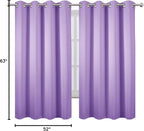 Lavender Blackout Curtains 52 x 63 Inch Length/Set of 2 Curtain Panels/Thermal - Image 8