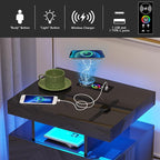 HNEBC Auto LED Nightstands Set of 2, Modern Bedside Table - Image 4