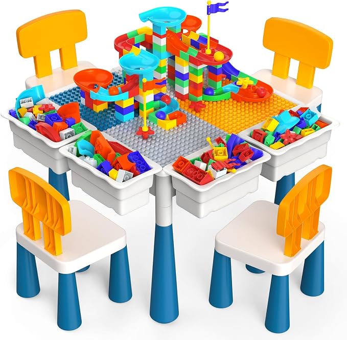 arscniek Toddlers Activity Table 7 in 1 Kids Activity Tables and 4 Chairs by Arscniektoysforkid