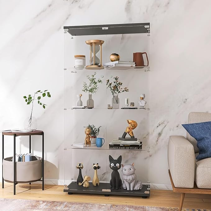 LFT HUIMEI2Y Glass Display Cabinet 4-Shelf by LFTHUIMEI2Y