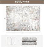 Beige Grey Washable Rugs 9x12 Area Rugs - Image 2