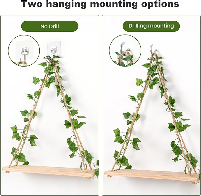 RICHER HOUSE Macrame Floating Shelves - Image 4