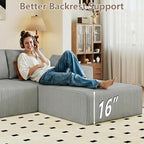 95" Cloud Sectional Couch with L-Shape Chaise, Modular Comfy Sofa Chaise Longue - Image 5