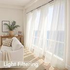 MIULEE Ivory Sheer Curtains 72 Inches Long 4 Panels 42 x 72 Inches | Light - Image 4