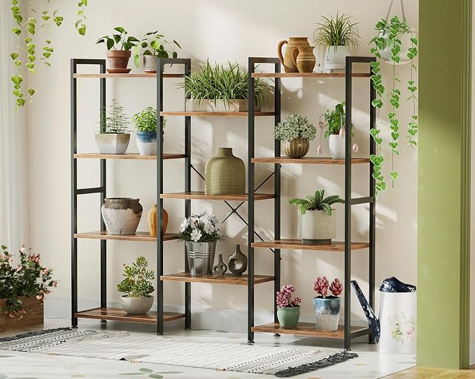 Casaottima Triple 4 Tier Bookshelf, Large Bookcase - Image 8