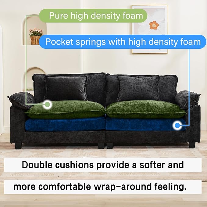 Oprisen 86" Modular Sectional Sofa, Comfy Cloud Couch Sectional Sofa - Image 3