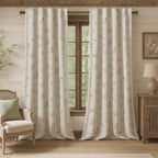 Boho Floral 100% Blackout Curtains 84 Inch 2 Panels 52" W x 108" L | Farmhouse by Unknown