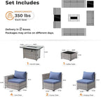 ovios 13 Pieces Patio Furniture Set, Outdoor Wicker Sectional Sofa - Image 8