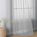 Simplebrand Light Grey Sheer Curtains 96 Inches Long, Light Filtering Silver - Image 6