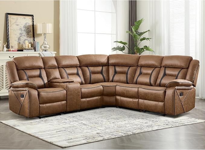 EBELLO Manual Reclining Sectional Sofa by EBELLO