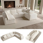130" Oversized Boneless Cloud Couch, Modular Sectional Couches by Domiqut