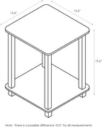 Furinno SIMPLISTIC Side Table Set of 2, 2-Tier Square Modern End Table - Image 3