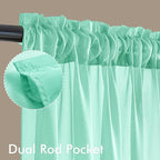 MIULEE Aqua Sheer Curtains 90 Inches Long 4 Panels 42 x 90 Inches | Light - Image 3