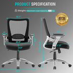 SUNNOW Office Chair, Ergonomic Computer Desk Chair, Sturdy Executive Task Chair - Image 3