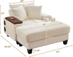 KEIKI Corduroy Storage Armrest Sofa, Single Versatile Seat - Image 2